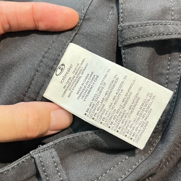 Icebreaker Merino Wool Cotton Blend Pant - Men's Size 32 - Gray - Picture 9 of 12